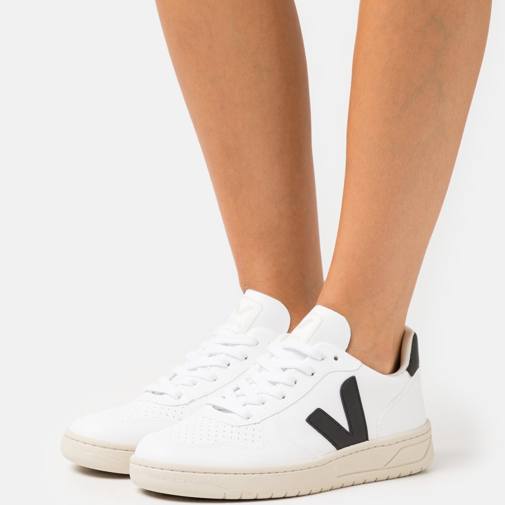 Veja Women's White and Black Sneakers